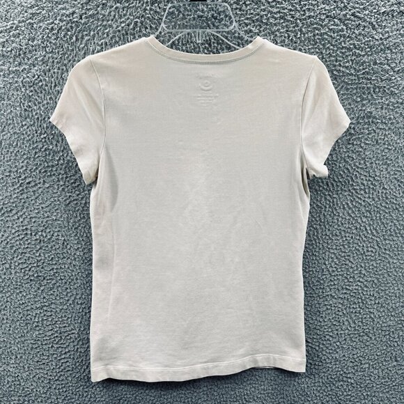 Zenergy Chicos Womens Top 0 Small Tan Embellished Short Sleeve Pullover Shirt - Picture 2 of 10